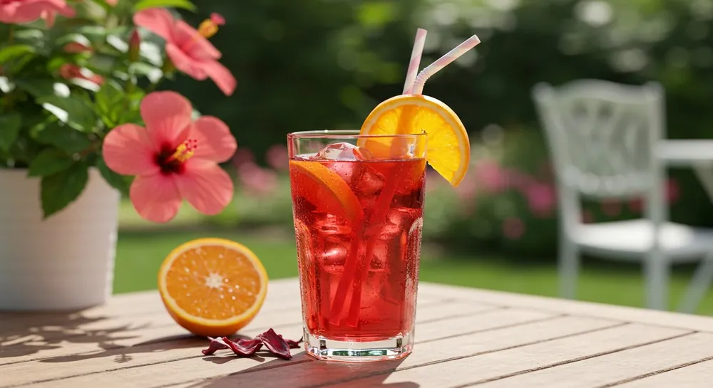 Drinks para o Carnaval: Beijo de Hibisco — Foto: Imagem gerada por IA